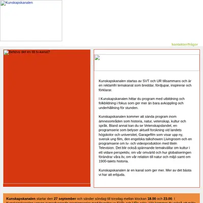 UR, UR/SVT Kunskapskanalen startsida 2004