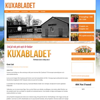 Kuxabladet startsida 2016