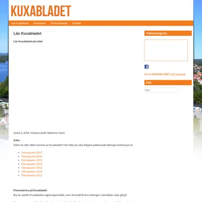 Kuxabladet startsida 2018