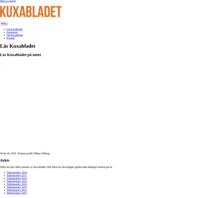 Kuxabladet startsida 2019