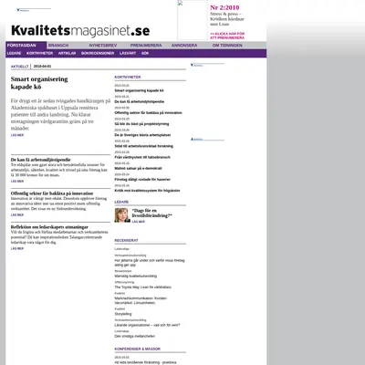 Kvalitetsmagasinet startsida 2010