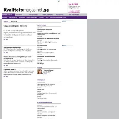 Kvalitetsmagasinet startsida 2012