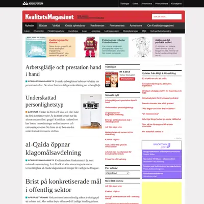 Kvalitetsmagasinet startsida 2013