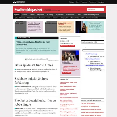 Kvalitetsmagasinet startsida 2014