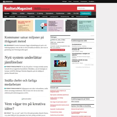 Kvalitetsmagasinet startsida 2016