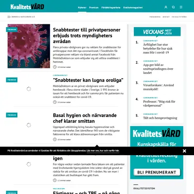 kvalitetsvard.se startsida 2020