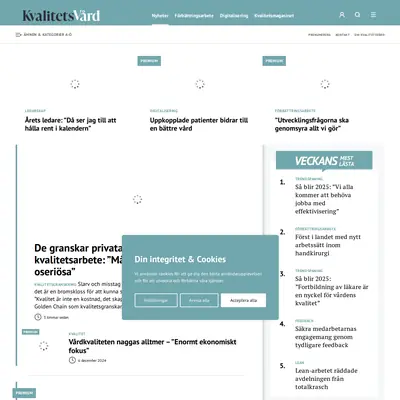 kvalitetsvard.se startsida 2025
