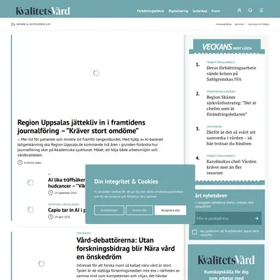 kvalitetsvard.se startsida 2026