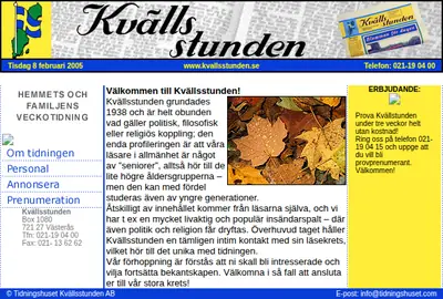 Kvällsstunden startsida 2005