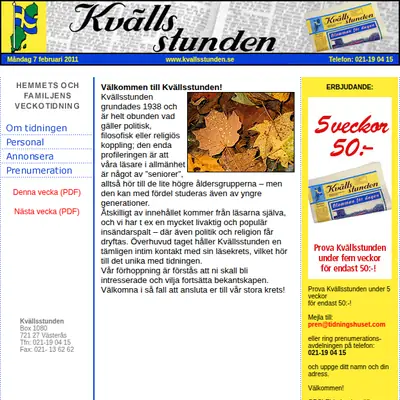 Kvällsstunden startsida 2011