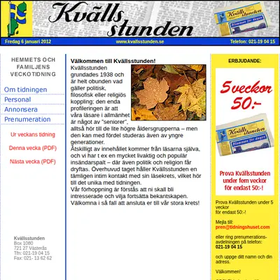 Kvällsstunden startsida 2012