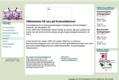 Kvinno läkaren startsida 2002