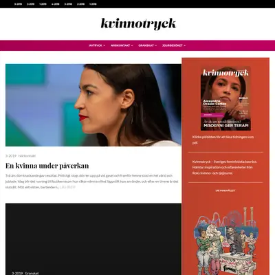 KVINNOTRYCK startsida 2019