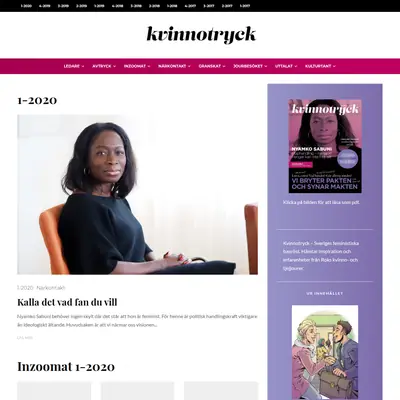 KVINNOTRYCK startsida 2020
