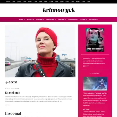 KVINNOTRYCK startsida 2021