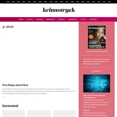KVINNOTRYCK startsida 2022
