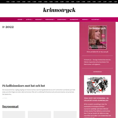 KVINNOTRYCK startsida 2023
