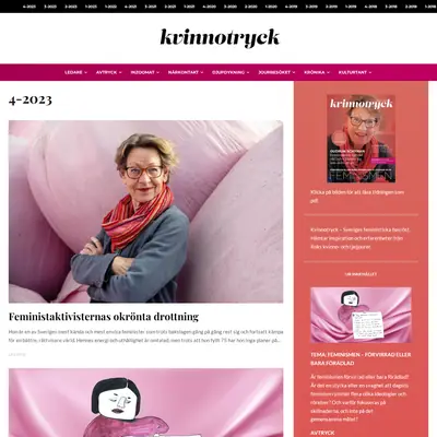 KVINNOTRYCK startsida 2024