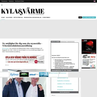 KYLA & VÄRME startsida 2017