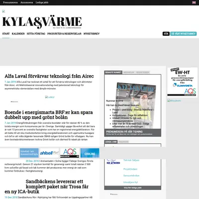 KYLA & VÄRME startsida 2019