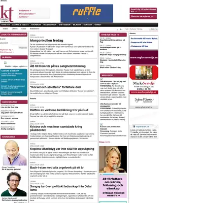 Kyrkans Tidning, www.kyrkanstidning.se startsida 2011