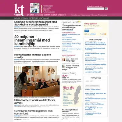 Kyrkans Tidning, www.kyrkanstidning.se startsida 2012