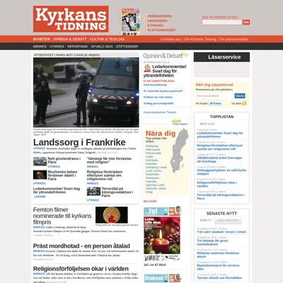 Kyrkans Tidning, www.kyrkanstidning.se startsida 2015