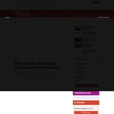 Kyrkans Tidning, www.kyrkanstidning.se startsida 2018