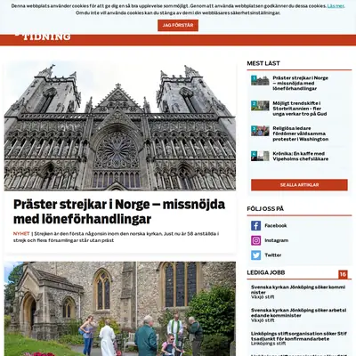 Kyrkans Tidning, www.kyrkanstidning.se startsida 2021