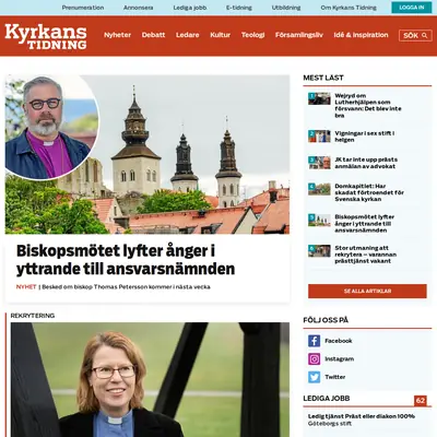 Kyrkans Tidning, www.kyrkanstidning.se startsida 2022