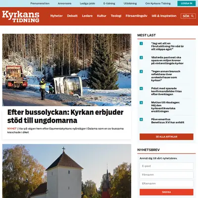 Kyrkans Tidning, www.kyrkanstidning.se startsida 2023
