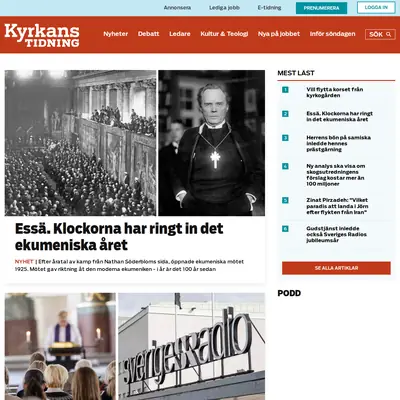 Kyrkans Tidning, www.kyrkanstidning.se startsida 2025
