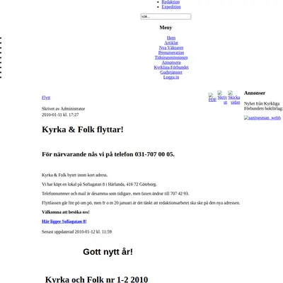 Kyrka och Folk startsida 2010