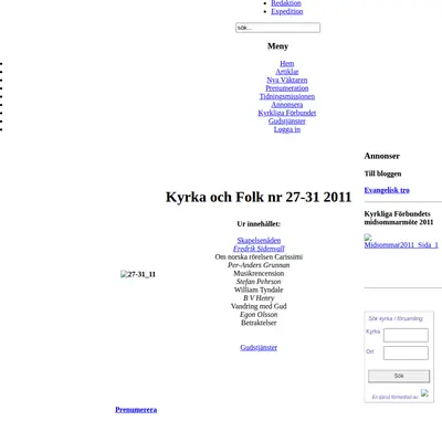 Kyrka och Folk startsida 2011