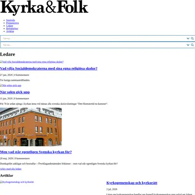 Kyrka och Folk startsida 2020