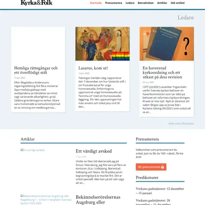 Kyrka och Folk startsida 2022
