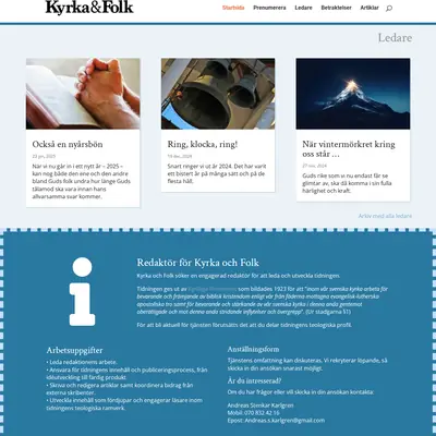 Kyrka och Folk startsida 2025