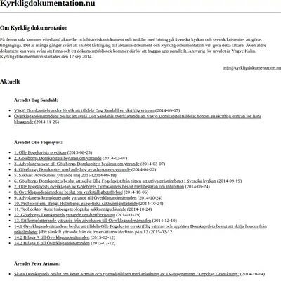 kyrkligdokumentation.nu startsida 2015