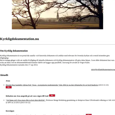 kyrkligdokumentation.nu startsida 2016