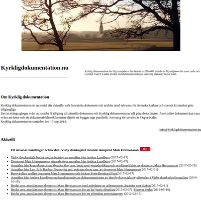 kyrkligdokumentation.nu startsida 2017