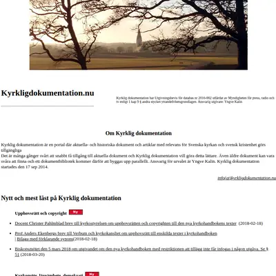 kyrkligdokumentation.nu startsida 2018