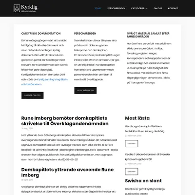 kyrkligdokumentation.nu startsida 2019