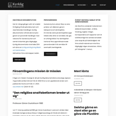 kyrkligdokumentation.nu startsida 2023