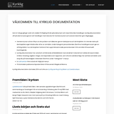 kyrkligdokumentation.nu startsida 2024