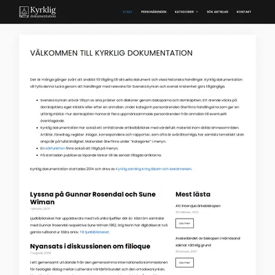 kyrkligdokumentation.nu startsida 2025