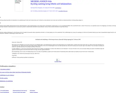 kyrkligsamling.se startsida 2005