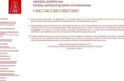 kyrkligsamling.se startsida 2007