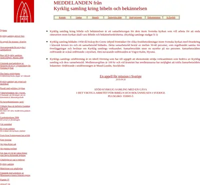 kyrkligsamling.se startsida 2008