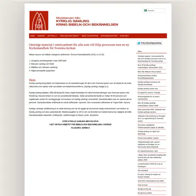 kyrkligsamling.se startsida 2013