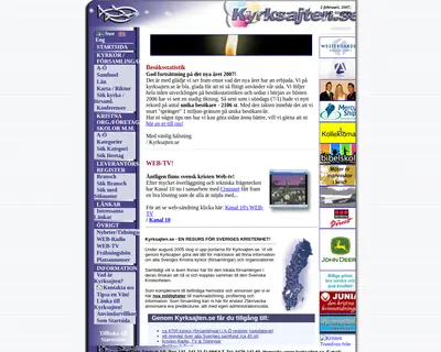 kyrksajten.se startsida 2006